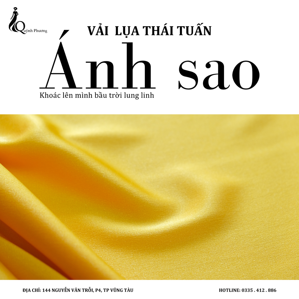 Vải lụa Thái Tuấn Ánh sao (Màu Vàng)