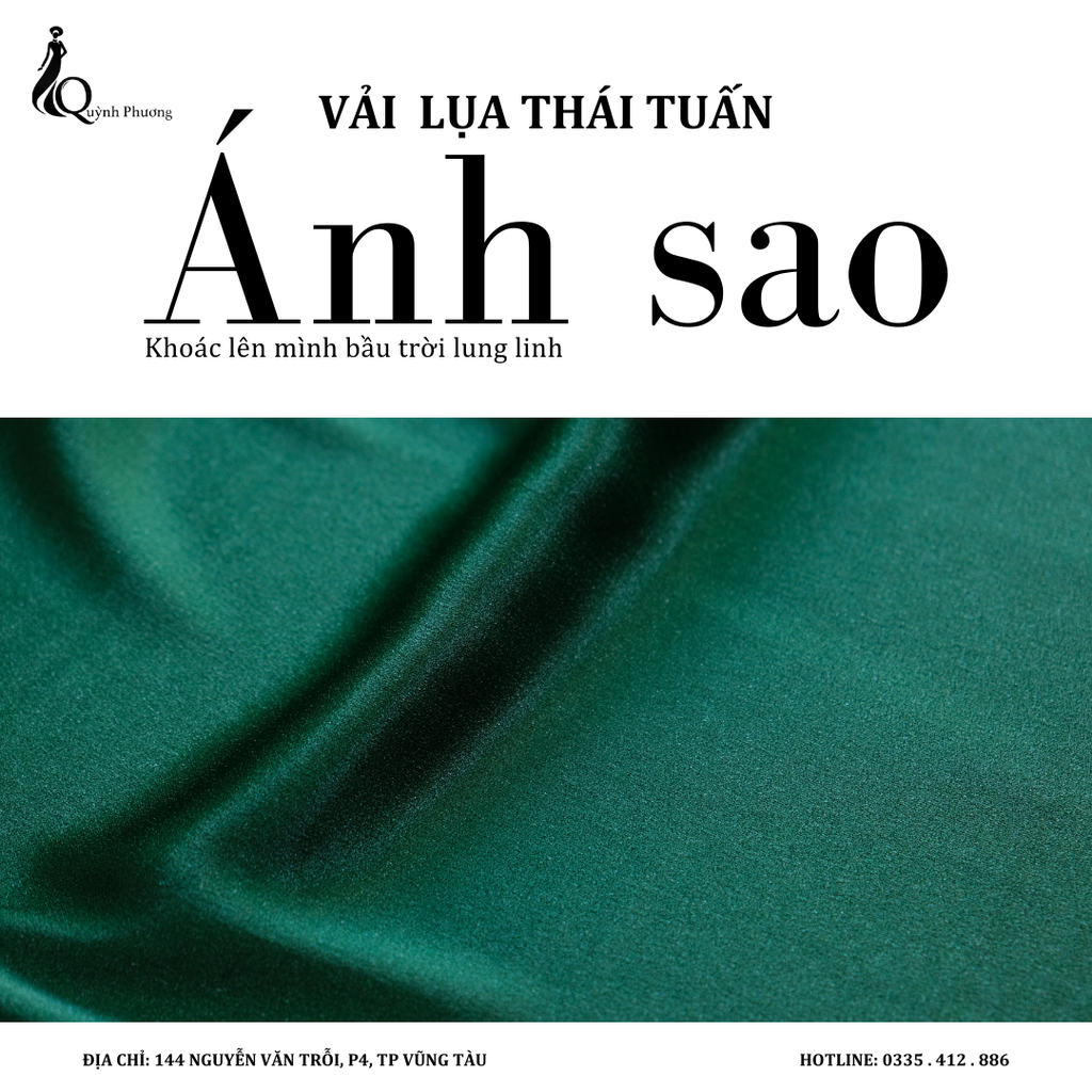 Vải lụa Thái Tuấn Ánh sao (Màu Xanh lá)