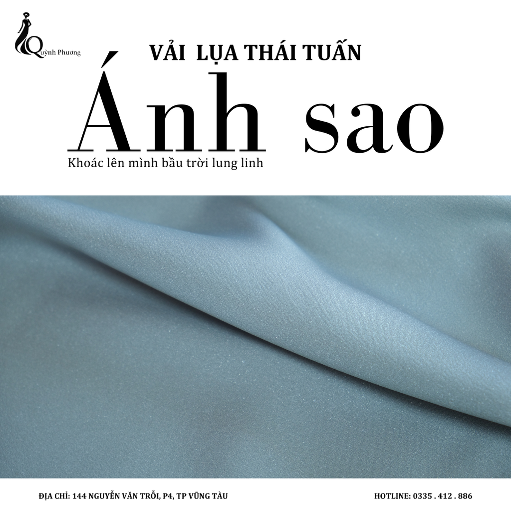 Vải lụa Thái Tuấn Ánh sao (Màu Xanh da trời)