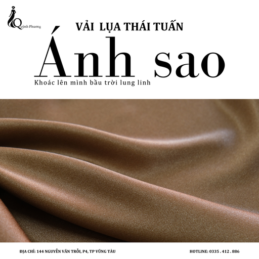 [VQP1701] Vải lụa Thái Tuấn Ánh sao (Màu Nâu)