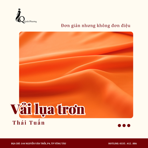 [VQP1719] Lụa trơn Thái Tuấn (Màu Cam)
