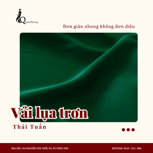 [VQP1723] Lụa trơn Thái Tuấn (Màu Xanh lá)
