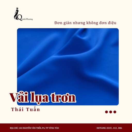 [VQP1725] Lụa trơn Thái Tuấn (Màu Xanh dương)